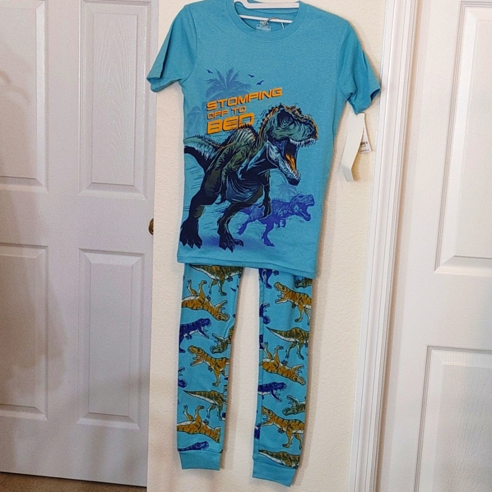 Carter's short sleeves long pants dinosaurs boys pajamas size 14 NWT.